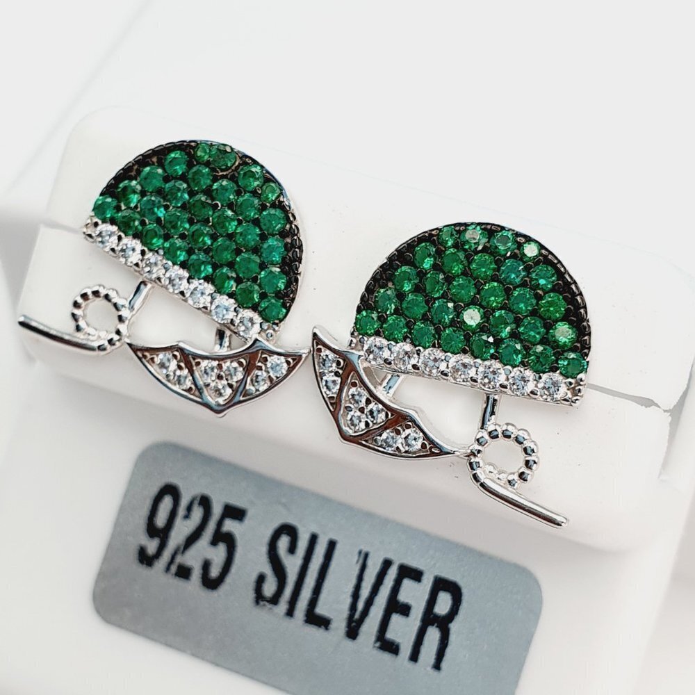 "925 Sterling Silver Cubic Zirconia Earrings, U19254804